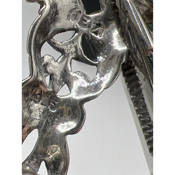 Vintage Jezlain JEZ Cross Brooch Pin Sterling Silver Oxidized Ornate Filigree - Picture 6 of 9